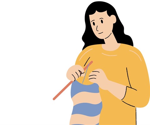 Crochet cartoon woman