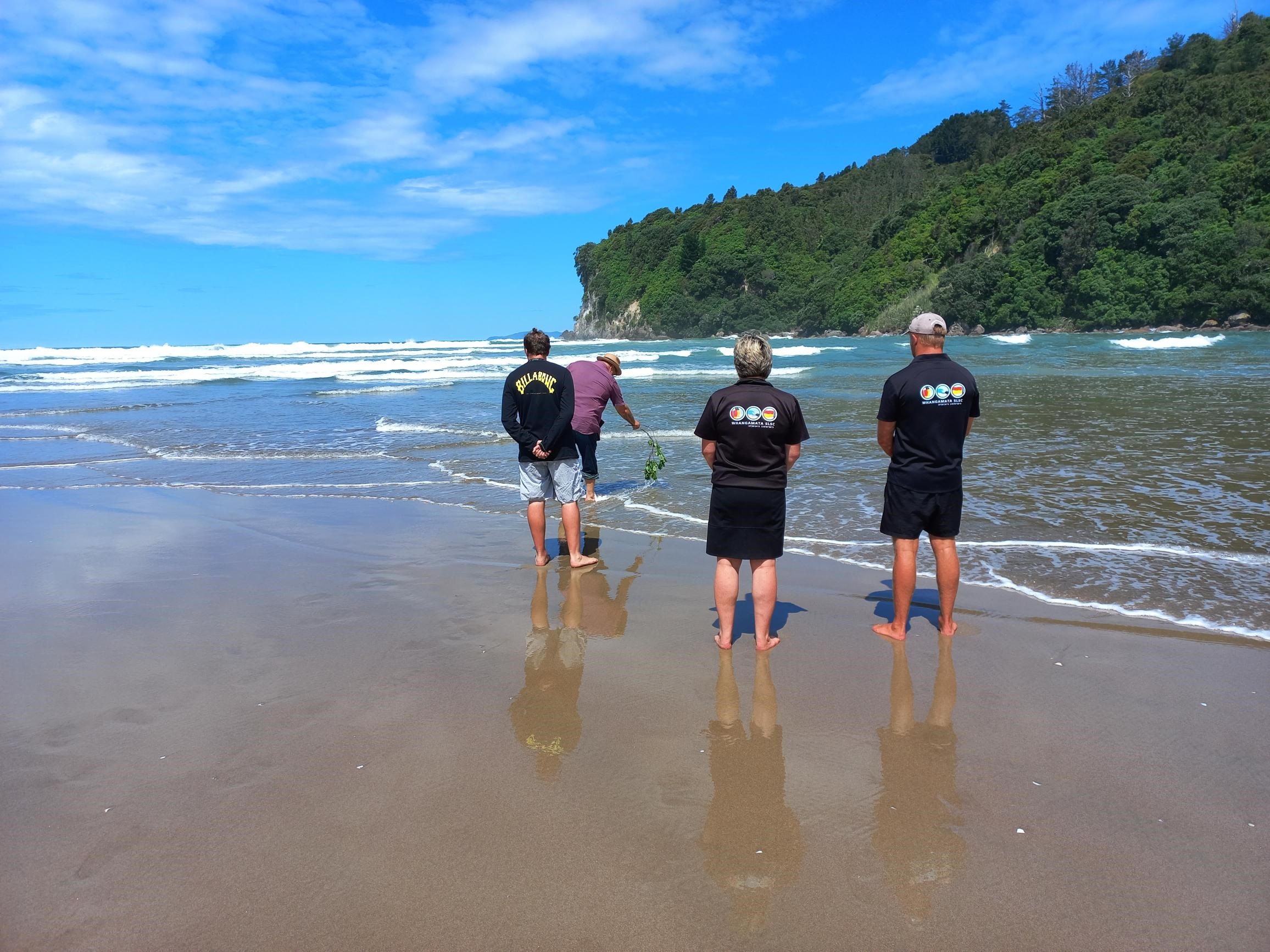 (048) Performing the blessing at Otahu Estuary with Whangamata Surf Club Manager Andrea Paynter and Head Guard Matt Millward..jpg