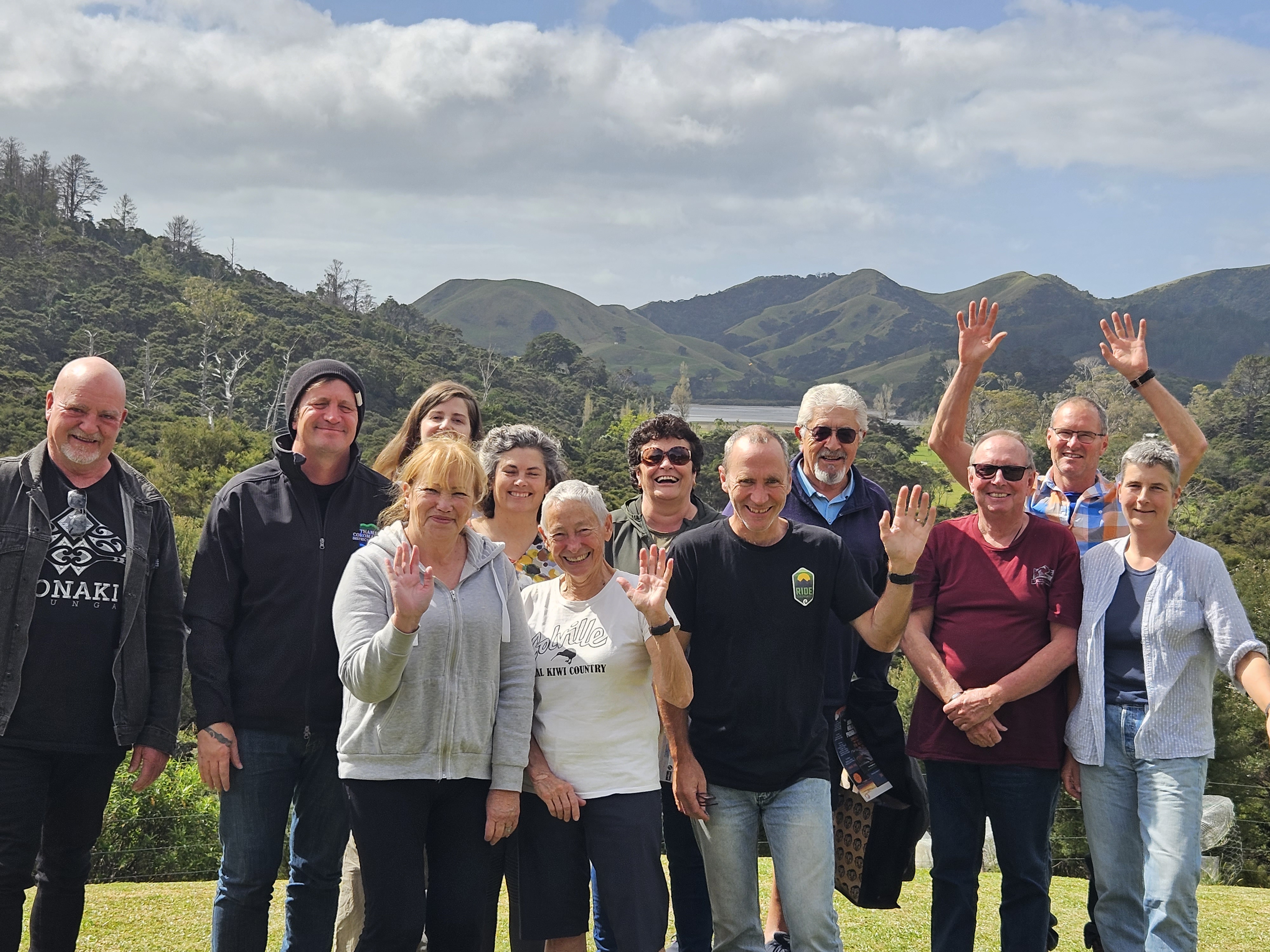 Board members at Port Charles with members of MEG (Moehau Environment Group).jpg