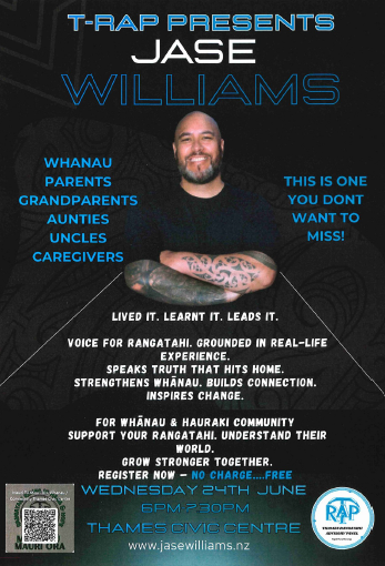 Jase Williams whanau advert Thames.png